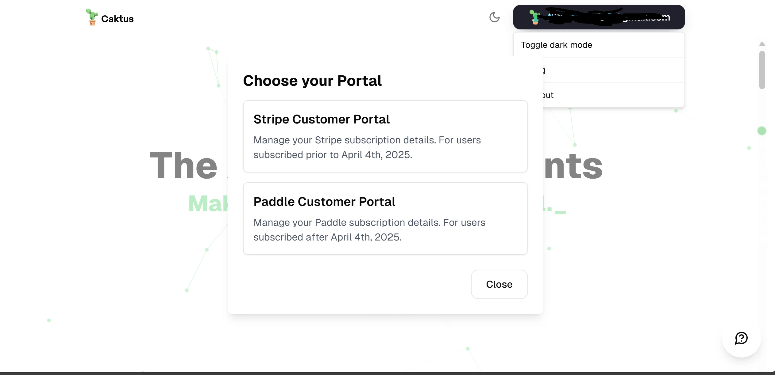 Caktus ai cancel subscription